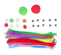 Xyntor Steli in ciniglia per l'artigianato |200 scovolini con occhi finti per progetti artistici fai da te/attività in classe/artigianato giovanile |10 colori assortiti, 6 mm x 300 mm,