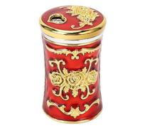 Xyntor Vintage Toothpick Holder | Portable & Shatterproof Plastic Container | Easy - Access Toothpick Organizer for Home / Hotel / Restaurant | Decorative Storage Box for Tables & Desks (Gold Red)