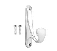 Xyntor Wall Mounted Coat Hooks | Sturdy Zinc Alloy with Protective Finish | Modern Clothes Hook for Bathroom/Closet/Entryway | 4 Color Options, Double Hole Fixation (Matte Silver)
