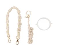 Xyntor Woven Water Bottle Strap | 3Pcs Food Grade Silicone Ring Set for Hiking/Cycling/Commuting | Secure Cup Holder & Lanyard for 16-40oz Bottles (Bianca)