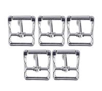 Xyntor Zinc Alloy Belt Buckles 5Pcs | Heavy Duty Replacement for Belts/Bags/Pet Collars | Easy Installation DIY Craft Hardware | Simple Design Metal Buckle Set (20 mm)