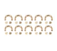 Xyntor Zinc Alloy U Rings for Handbags | 10 Set Metal Buckle Connector with Screws | Bag Arch Bridge Hardware for Purses/Carryalls/Shoulder Bags | Sturdy Strap Hangers Accessories (Oro)