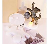 XYQHOAC Stampo per portacandele a forma di gatto, in resina, per candele, applique in silicone, cornice per foto, ornamento da tavolo, stampo per resina epossidica, decorazione fai da te per la casa