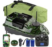 XYQSBY Barca RC da Pesca, Barchino Carpfishing Intelligente con Posizionamento GPS e Funzione di Crociera Automatica, Ecoscandaglio da Pesca Portable Fish Finder, Doppio Motore, Luce LED, 12000 mAh