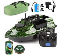 XYQSBY Barca Telecomandata Cercatore di Pesci da Pesca Portatile, Barchino Carpfishing con GPS, Doppio Motore e Eliche, Batterie da 5200 mAh, 16 Punti di Pesca, Ecoscandaglio 0.6-45 m