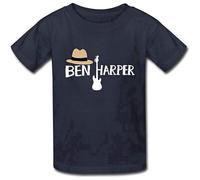 XYREN MQW PWlZ Youth's Ben Harper Guitar Mens T-Shirts Navy Size M