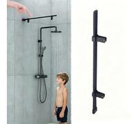 Xyrona Barra Supporto Porta Doccia Barra di Rinforzo per Vetro Doccia ad Alta Sicurezza, Asta di Supporto Superiore a Forma di T Senza Foratura, Barre per Pannello(Black,60 cm (23 5/8 in))