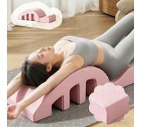 Xyrona Letto per Stretching Collo Barile a Gradini ad Arco a Forma di S con Noduli Testurizzati, Dispensa per La Schiena Flessibile con Capacità di Carico di 150kg, Panca Stretching(Pink)