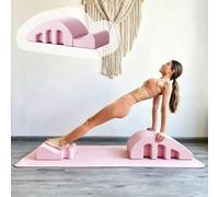 Xyrona Letto per Stretching Collo Supporto per La Schiena Regolabile e Rimovibile in EPP, Barile ad Arco Portatile a Forma di S per Esercizi, Strumento per l'allenamento Della Forza(Pink)