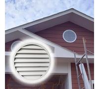 Xyrona Sportello Ispezione Bocchetta di Ventilazione a Timpano Rotonda da Incasso, Bocchetta di Ventilazione in Alluminio per Soffitta, Bocchette di Ventilazione Verniciabili(15cm/6")