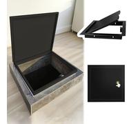 Xyrona Sportello Ispezione Botola di Accesso al Pavimento con Apertura a Spinta, Porta in Alluminio per Soffitta Integrata, Pannelli Isolanti Personalizzabili Neri/Bianchi/Grigi(Black,15x15cm/6 x6)