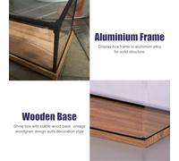 Xyrona Teca Plexiglass Scatole in Acrilico Trasparente con Struttura in Metallo, Scatole in Vetro Alternative per Oggetti, Scatole Decorative da Scrivania Impilabili(L20xW20xH15cm/8x8x6)