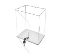 Xyrona Teca Plexiglass Vetrina Alta in Acrilico con Serratura e Base, Vetrina Trasparente Antipolvere per Modellini, Vetrina Rettangolare per Auto/Bambole/Gioielli(L20xW25xH40cm/8x10x16)