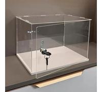 Xyrona Teca Plexiglass Vetrina in Acrilico con Serratura e Chiave, Ampia Vetrina Trasparente da Banco con Anta, Organizzatore Antipolvere per Figure/Oggetti da Collezione/Bambole(L10xW10xH10cm/4x4x4)
