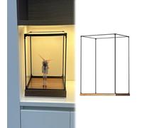 Xyrona Teca Plexiglass Vetrina in Acrilico per Modellini di Figure, Trasparente Antipolvere in Alluminio, Scatola da Banco Alta 70, 60, 50, 40, 35, 30, 25, 20, 15 cm(15x15xH30cm/6x6x12)