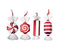 XYRTHSKO Compatibile con 4 Grandi Ornamenti Natalizi a Forma di Bastoncino Zucchero Rosso, for Appendere L'Albero Natale