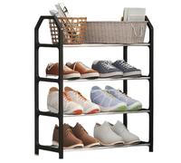 XYRTHSKO Compatibile con l'armadio portaoggetti modulare a 4 ripiani for scarpe, salvaspazio, for ingresso, dormitorio, da appendere(Black)