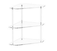 XYRTHSKO Tavolino triangolare in acrilico - Piccolo tavolino angolare a 3 ripiani, adatto for soggiorno, camera da letto, bagno