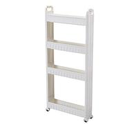 XYSQ 2/3/4/5 Tier Carrellino Salvaspazio, Carrello Portaoggetti, Mobile Stoccaggio di Stoccaggio Organizzatore per Cucina Bagno Lavanderia Ufficio, Plastica, Bianco, Larghezza10 Cm (Size : 4 Layers)