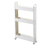 XYSQ Carrello di Stoccaggio 3-Livello, 10cm Carrello Portaoggetti Scaffale con Ruote, Carrellino Salvaspazio per Cucina Bagno Lavanderia Sedili Stretti, Bianco (Size : 3 Layers)