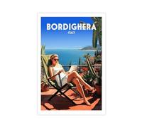 XYSWDD Bordighera - Poster artistico da parete su tela, stampa artistica da parete con motivo di viaggio in Italia, per camera da letto e ufficio, 50 x 75 cm