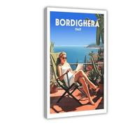 XYSWDD Bordighera - Poster artistico da parete su tela, stampa artistica da parete con motivo di viaggio in Italia, per camera da letto e ufficio, 50 x 75 cm