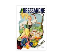 XYSWDD Bressanone, Dolomiti Italia, poster vintage su tela, stampa artistica da parete, decorazione per soggiorno e camera da letto, 50 x 75 cm