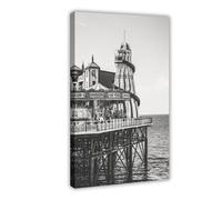 XYSWDD Brighton - Poster decorativo da parete in bianco e nero, motivo: Hove, Inghilterra, Europa, decorazione artistica da parete, per casa, bar, ristorante, garage, caffetteria, idea regalo, 50 x 75