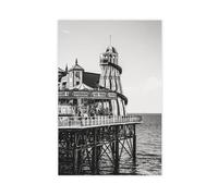 XYSWDD Brighton - Poster di viaggio in bianco e nero, stampa artistica da parete moderna su tela, motivo: Hove, Inghilterra, Europa, decorazione per soggiorno e camera da letto, 50 x 75 cm