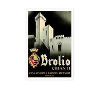 XYSWDD Brolio Chianti, poster vintage su tela, motivo: Firenze Italia, stampa artistica da parete, decorazione per soggiorno e camera da letto, 50 x 75 cm