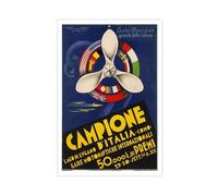 XYSWDD Campione, Italia Gare Motonautiche Internazionali Vintage Grand Prix Poster su tela, Moderna Stampe artistiche da parete, per soggiorno e camera da letto, 50 x 75 cm