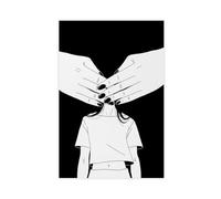 XYSWDD Poster con silenzio in bianco e nero, decorazione estetica, arte insolita su tela, decorazione artistica da parete, poster per casa, bar, ristorante, garage, caffetteria, regalo, 40 x 60 cm
