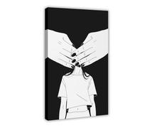 XYSWDD Poster con silenzio in bianco e nero, decorazione estetica, arte insolita su tela, stampa artistica da parete, per soggiorno e camera da letto, 40 x 60 cm