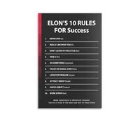 XYSWDD Stampa artistica da parete su tela con le 10 regole per il successo di Elon Musk che fornisce un mantra ispiratore per imprenditori e investitori, decorazione per camera da letto, ufficio, 60 x