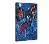 XYSWDD Stampa artistica da parete su tela, motivo: Marc Chagall The Blue Fiddler - Poster decorativo per casa, bar, ristorante, garage, caffetteria, idea regalo, 20 x 30 cm