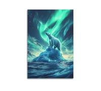 XYSXYCP Album fotografico da parete con animali, poster colorato Aurora orso polare moderno, decorazione per soggiorno 50 x 75 cm