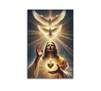 XYSXYCP Album fotografico da parete con poster cristiani SacredHeartDove Gesù Rivelazione moderna per la decorazione del soggiorno 40 x 60 cm
