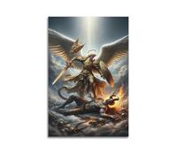 XYSXYCP Album fotografico da parete con poster cristiani TriumphantGold AngelOverDemon Modern Family for Living Decor 40 x 60 cm
