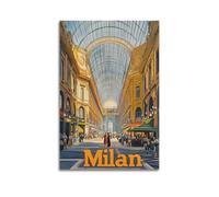 XYSXYCP Album fotografico da parete, poster da viaggio, vivace Galleria Milano, decorazione moderna per soggiorno, 30 x 45 cm