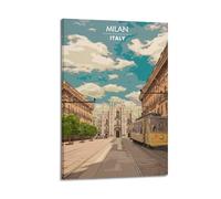 XYSXYCP Album fotografico da parete, poster da viaggio, vivace Italia, Milano, cattedrale e tram, decorazione moderna per soggiorno, 20 x 30 cm