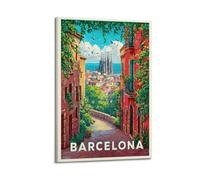 XYSXYCP Album fotografico da parete, poster di viaggio panoramico Barcellona, moderno, decorazione per soggiorno, 20 x 30 cm