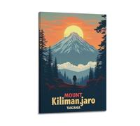 XYSXYCP Stampa artistica da parete con immagine di viaggio e avventura del Kilimangiaro, decorazione moderna per soggiorno, 50 x 75 cm