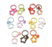 XYTAHDM 12 Pezzi 30mm Anelli per Portachiavi - Portachiavi Stella Colorato Creativo in Lega - Con Design a Campana Adorabile - Perfetto per l’uso Quotidiano, la Decorazione Delle Borse