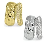 XYTAHDM 2 Pcs Ear Cuff Orecchini Non piercing, Orecchini Donna Chunky Earcuff Orecchini Senza Buco alla a clip per Cartilagine Orecchini a clip per Ragazze Ipoallergenici,Argento+Oro
