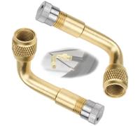 XYTAHDM Estensione valvola in rame, 2 Valvole di Estensione a 90 Gradi in Rame, adattatore per valvola angolare, prolunga valvola pneumatica, per auto, moto, bicicletta, scooter (90°)
