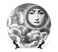 XYTDM Lina Cavalieri - Piatto decorativo da parete, in ceramica, 15-25 cm, con staffa e gancio a molla