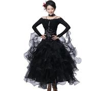 Xytraiihw Nero,3XL, Abiti da Ballo Standard per Donne, Abiti da Ballo Moderni Abiti da Ballo Lirici Standard per Valzer da Sala Abiti da Tango per Spettacoli