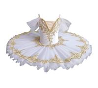 Xytraiihw Vestito da Tutu per Danza Classica per Ragazza, Professionale per Donna Bambino Adulto per Balletto Costume Piatto Pancake Tutu Ballerina Vestito da Festa,Bianca,170