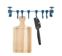 xyuayamz Porta Utensili da Cucina, Portautensili Cucina con 6 Ganci, Barra da Cucina, Appendi Mestoli da Cucina per Appendere Cucchiai, Spatole, Utensili da Cucina, Metallo, 2 Pezzi, Blu