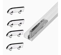 XYUERU Binario Scorrevole for vetrina con scanalatura di Guida, binari in Alluminio a Doppio Canale for Ante in Acrilico/Vetro da 3-5 mm(180cm)